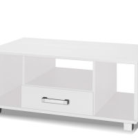 biała ława do salonu z szufladą