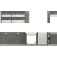 Meble do kuchni Grey połysk 3,2m cichy domyk - 5