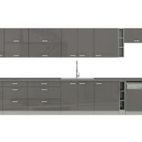 Meble do kuchni Grey połysk 3,2m cichy domyk - 4