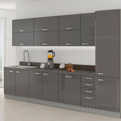 Meble do kuchni Grey połysk 3,2m cichy domyk