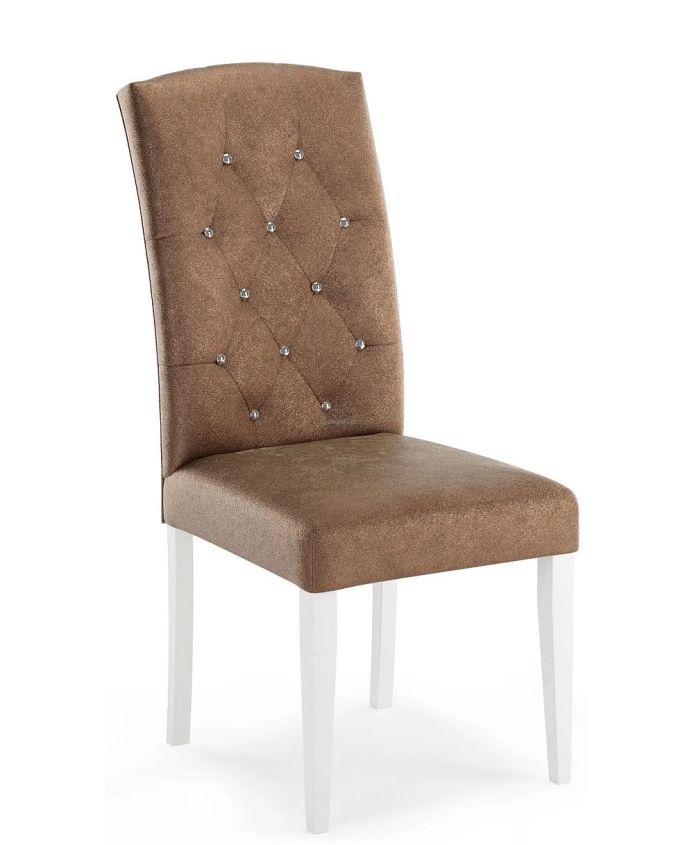 Eleganckie krzesło A84 z kryształkami, tkanina gloss velvet 1201
