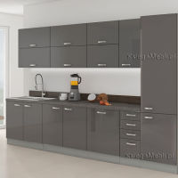 Szare meble kuchenne Grey połysk - 4