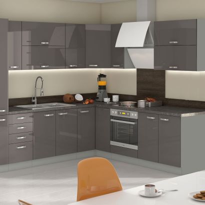Szare meble kuchenne Grey połysk