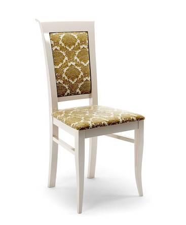 Krzesło A31 do pokoju - Krzesło A31 do pokoju w klasycznym stylu, kolor biały połysk, tkanina cavelli 950-01